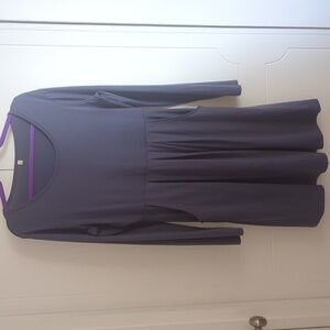 EUC Purple-Gray Long Sleeve Smocked Dress